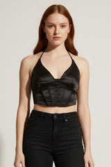 Satin Halter Corset Crop Top | Forever 21 Womens