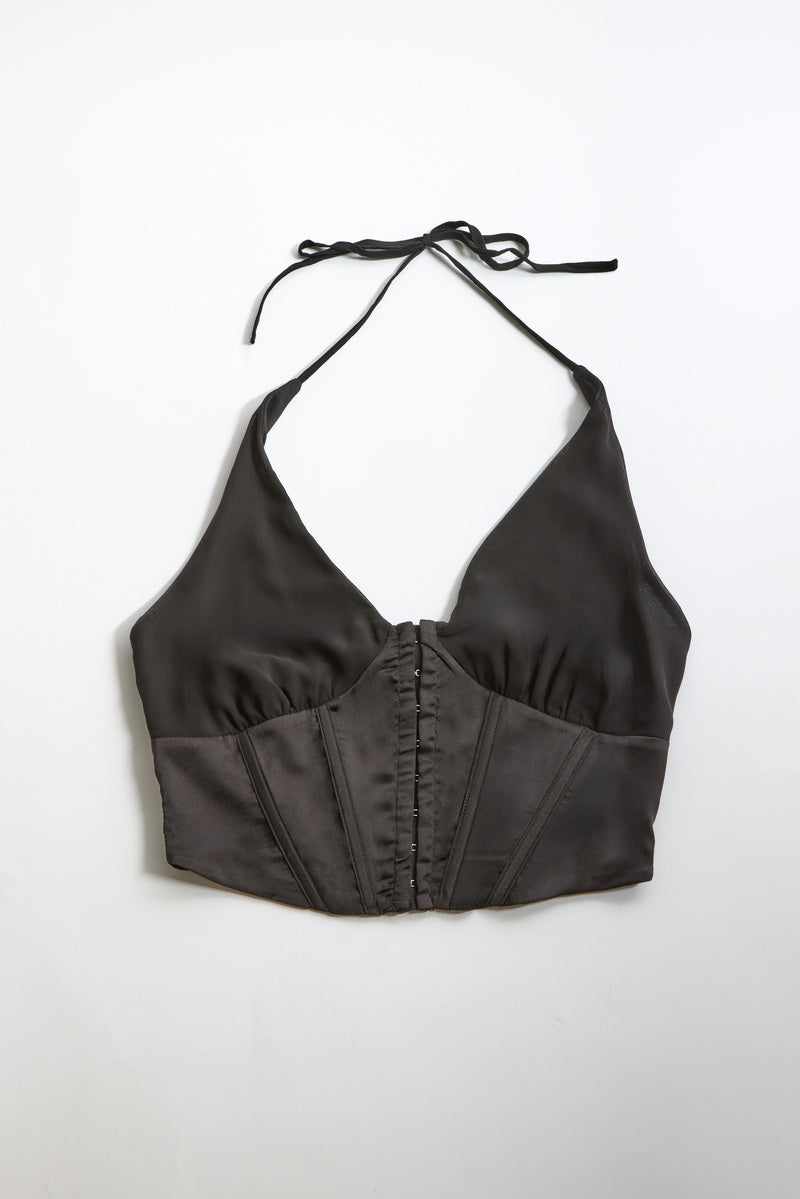 Satin Halter Corset Crop Top | Forever 21 Womens