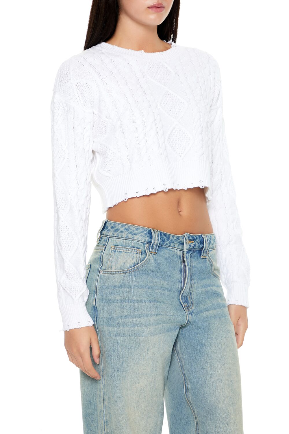 Cropped Cable Knit Sweater | Forever 21 Womens