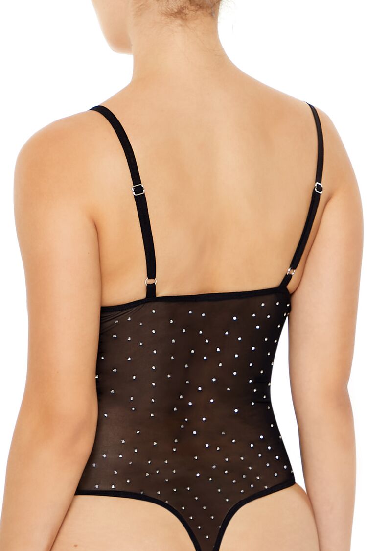 Rhinestone Mesh Thong Bodysuit | Forever 21 Womens