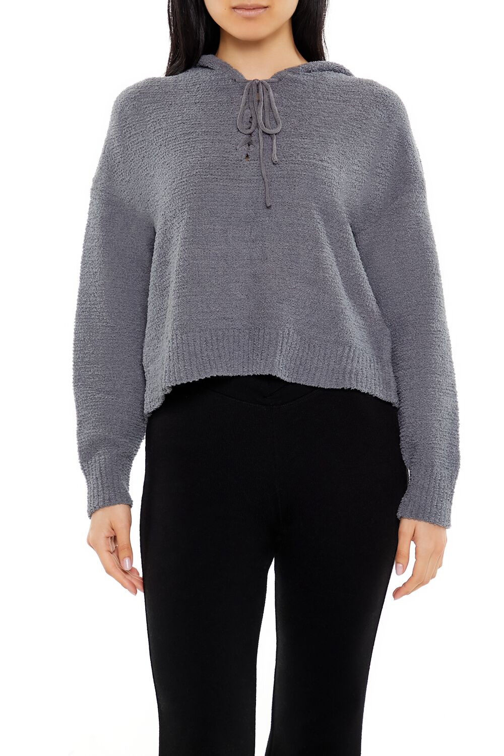 Hooded Lace-Up Sweater | Forever 21 Womens
