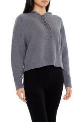Hooded Lace-Up Sweater | Forever 21 Womens