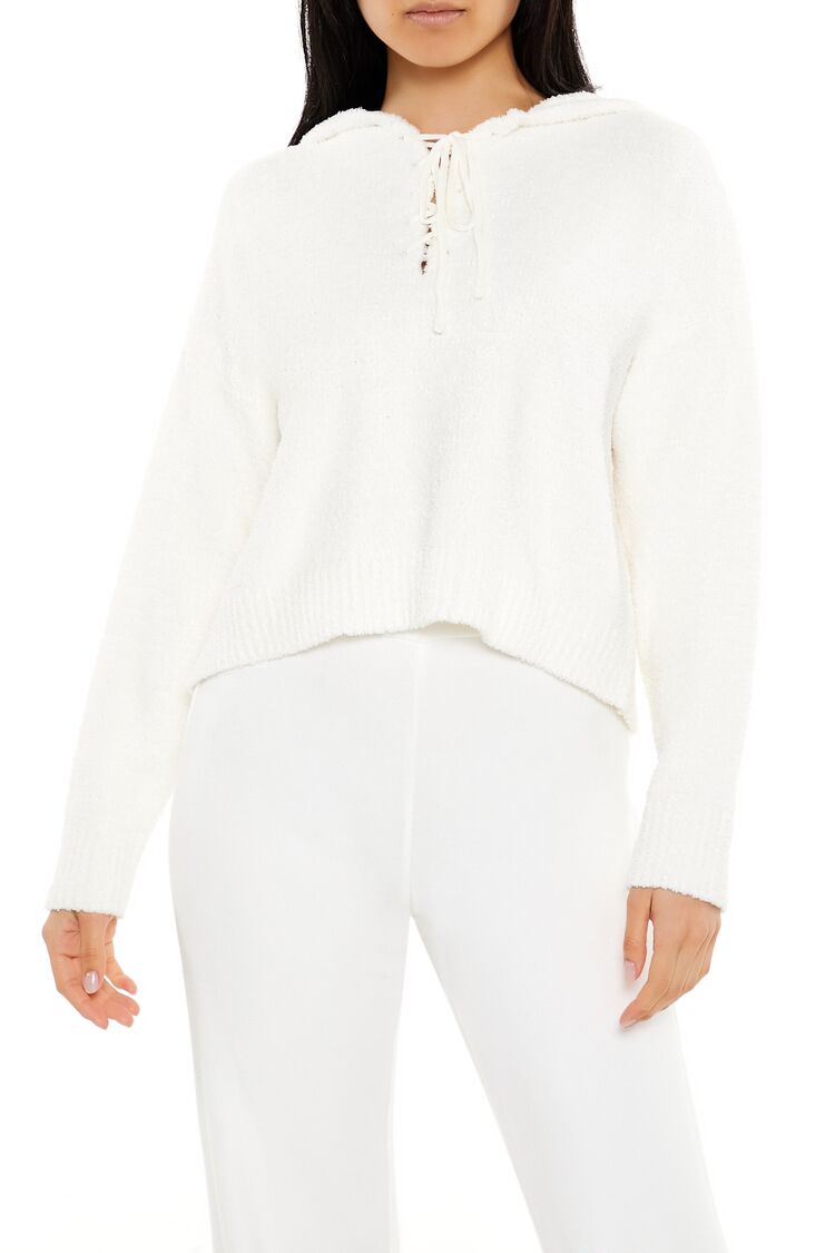 Hooded Lace-Up Sweater | Forever 21 Womens