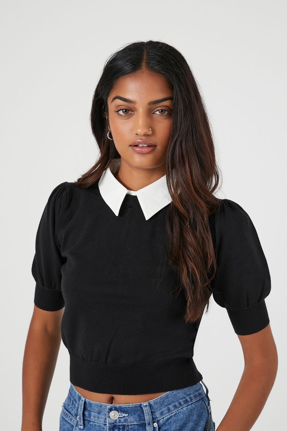 Sweater-Knit Collar Crop Top | Forever 21 Womens