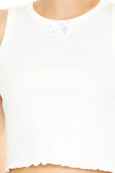 Lettuce-Edge Bow Tank Top | Forever 21 Womens