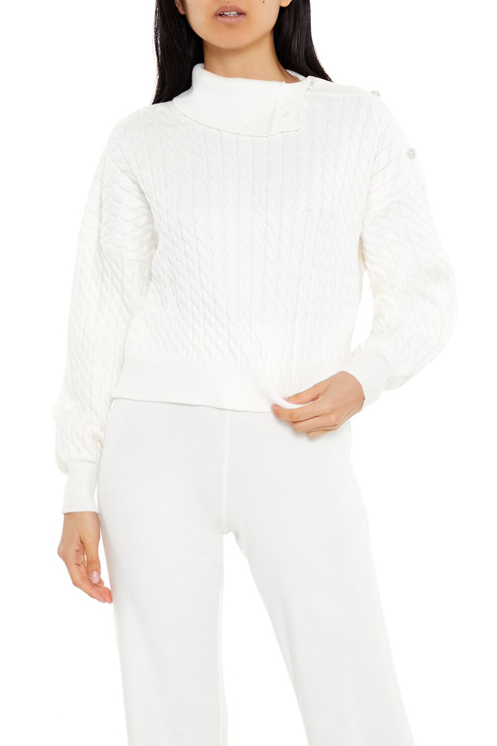 Faux Pearl Cable Knit Sweater | Forever 21 Womens
