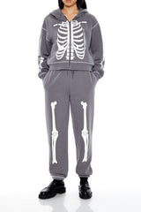 Skeleton Graphic Zip-Up Hoodie | Forever 21 Womens
