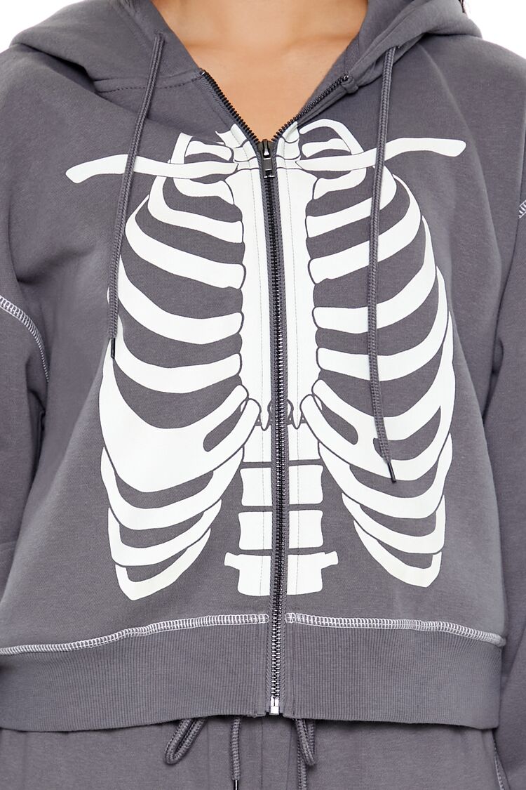 Skeleton Graphic Zip-Up Hoodie | Forever 21 Womens