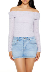 Foldover Off-the-Shoulder Lace Top | Forever 21 Womens