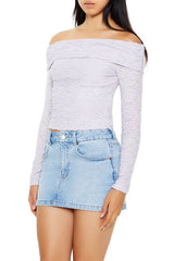 Foldover Off-the-Shoulder Lace Top | Forever 21 Womens
