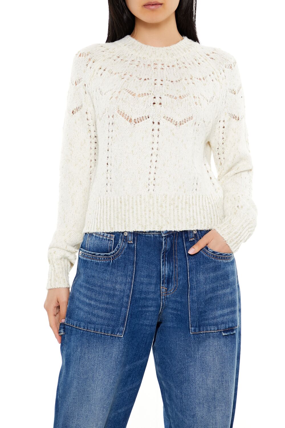 Metallic Pointelle Sweater | Forever 21 Womens