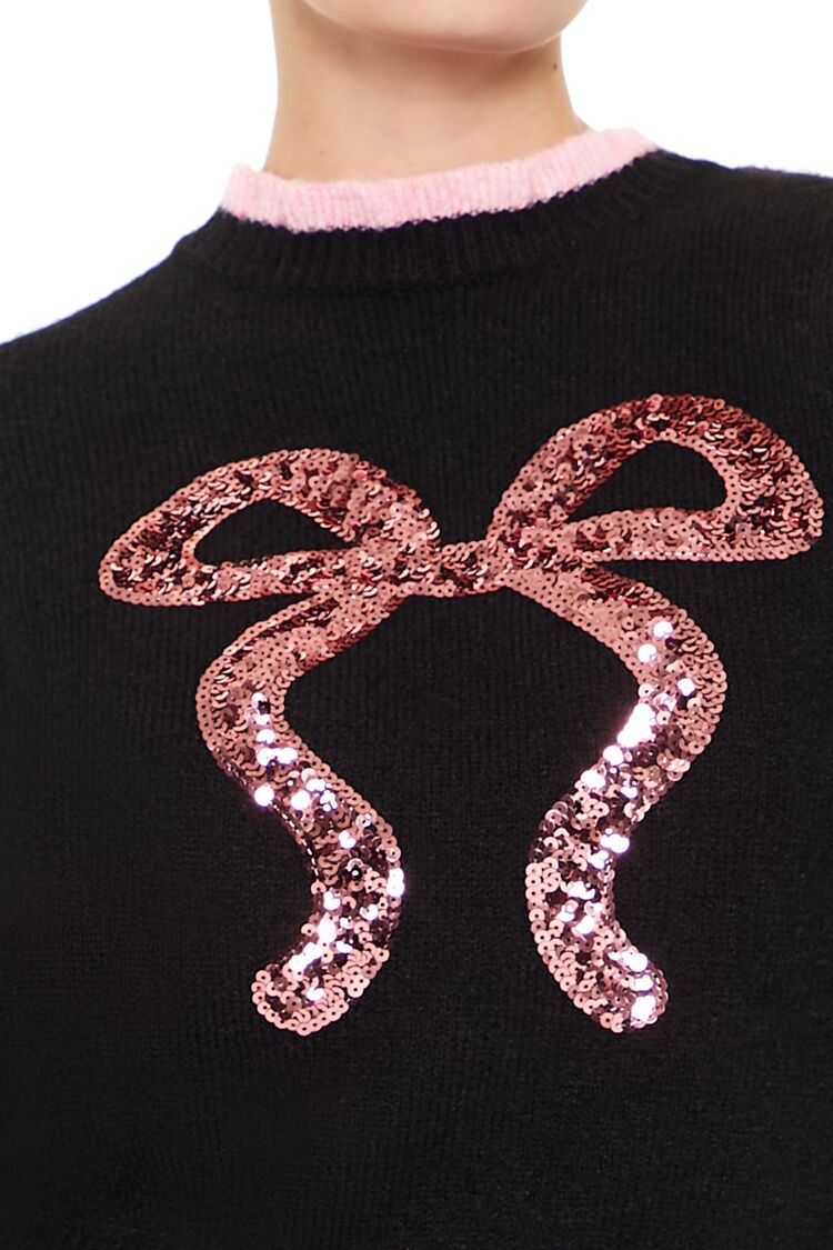 Sequin Bow Mock Neck Sweater | Forever 21 Womens
