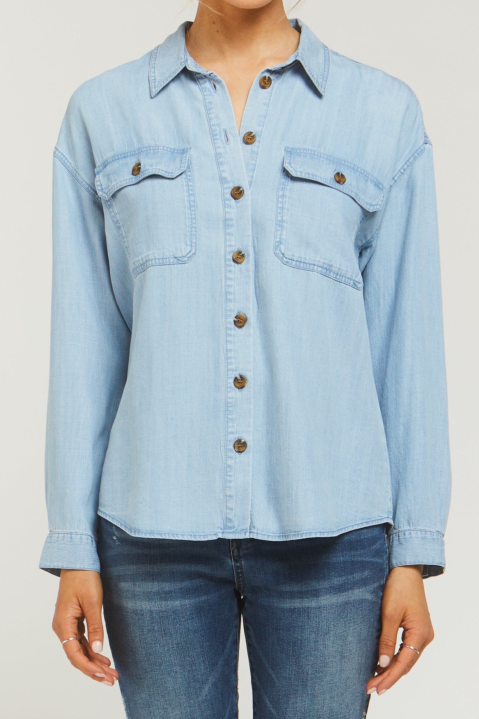 Carmele Long Sleeve Button Down Shirt | Forever 21 Womens