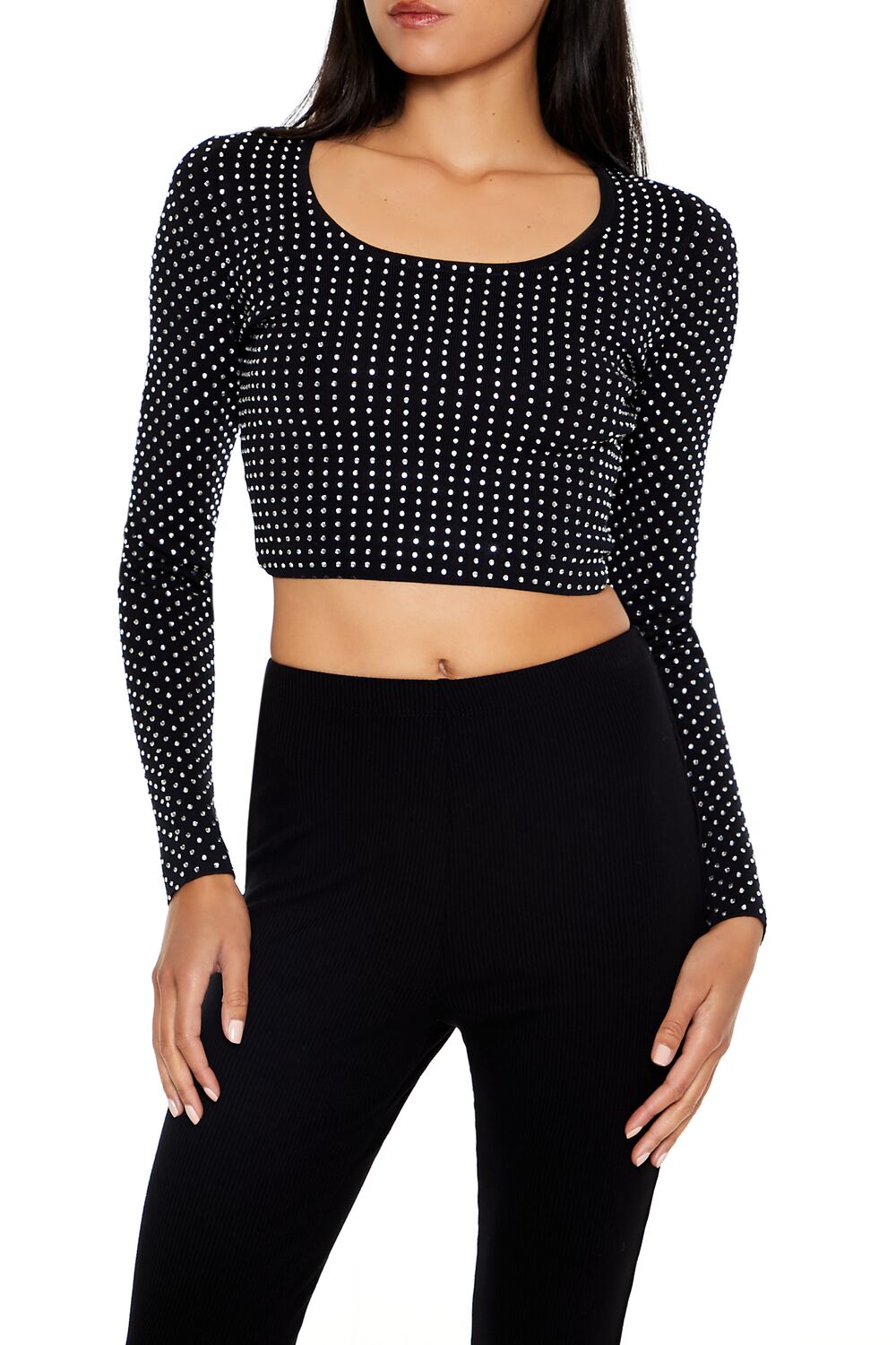 Rhinestone Cropped Sweater | Forever 21 Womens