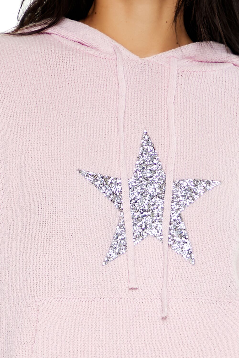 Hooded Glitter Star Sweater | Forever 21 Womens