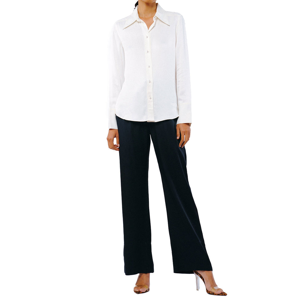 Jacque Collared Button Down Satin Top | Forever 21 Womens