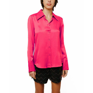 Jacque Collared Button Down Satin Top | Forever 21 Womens