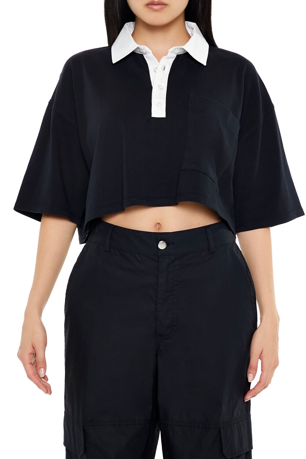 Cropped Rugby Shirt | Forever 21 Womens