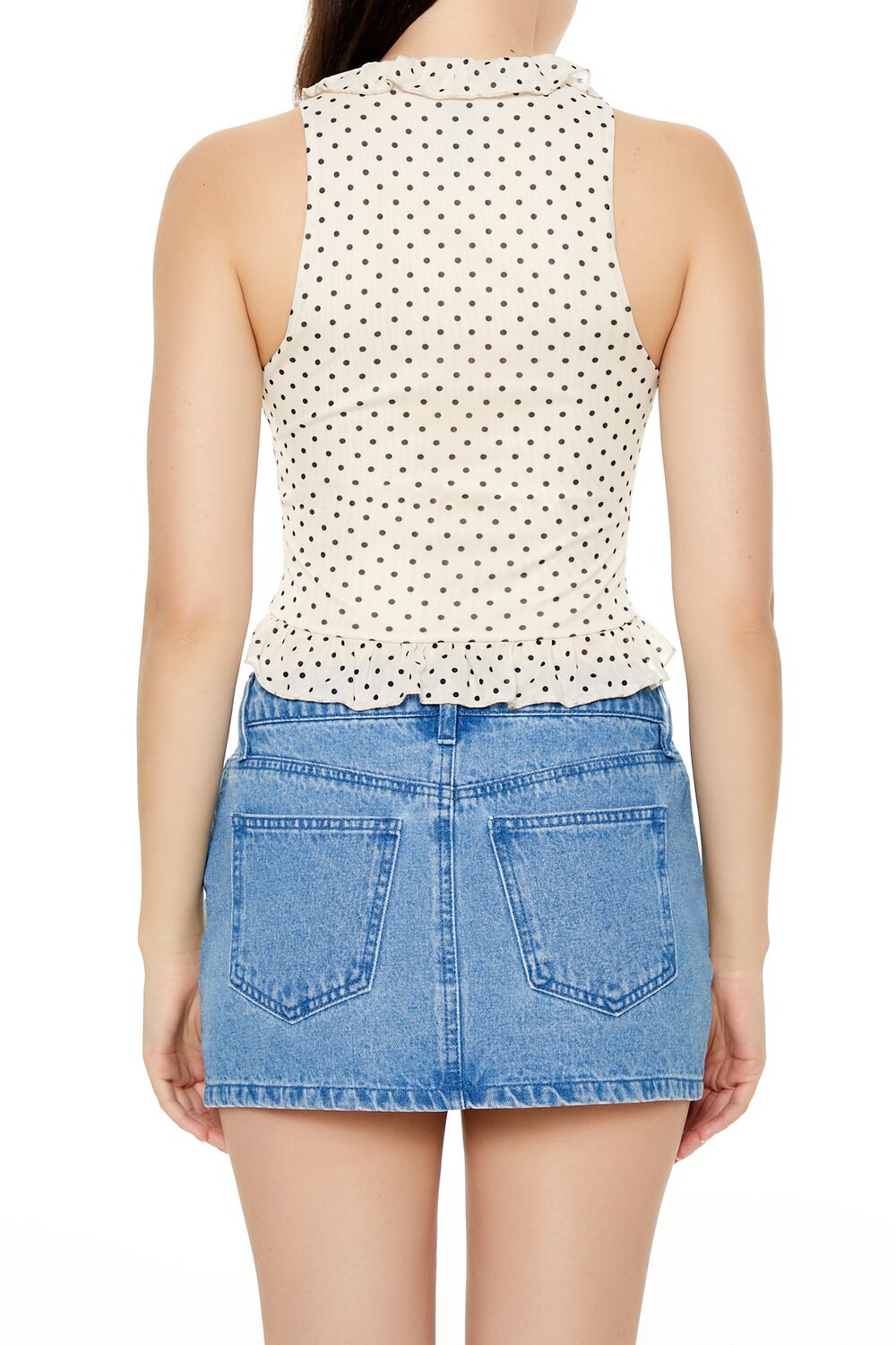 Polka Dot Mesh Crop Top | Forever 21 Womens