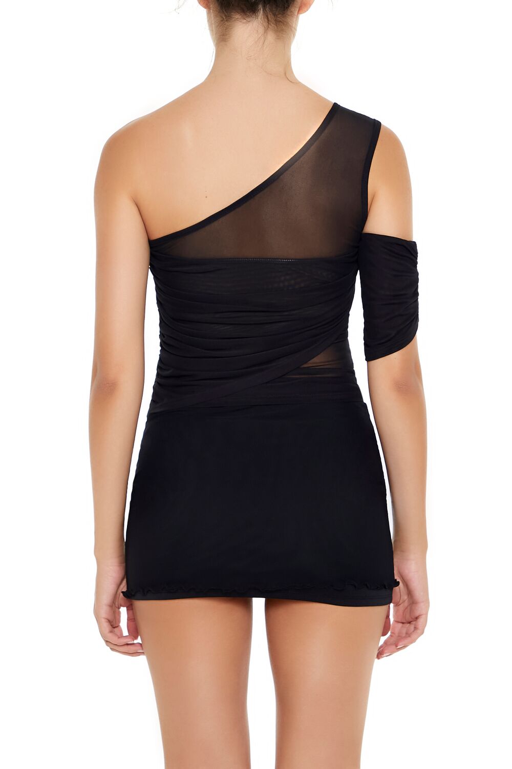Mesh One-Shoulder Crop Top | Forever 21 Womens