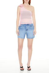 Mesh Rosette One-Shoulder Top | Forever 21 Womens