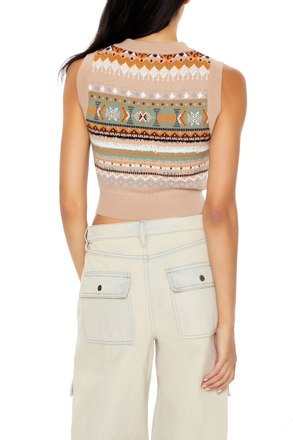 Geo Print Cropped Sweater Vest | Forever 21 Womens