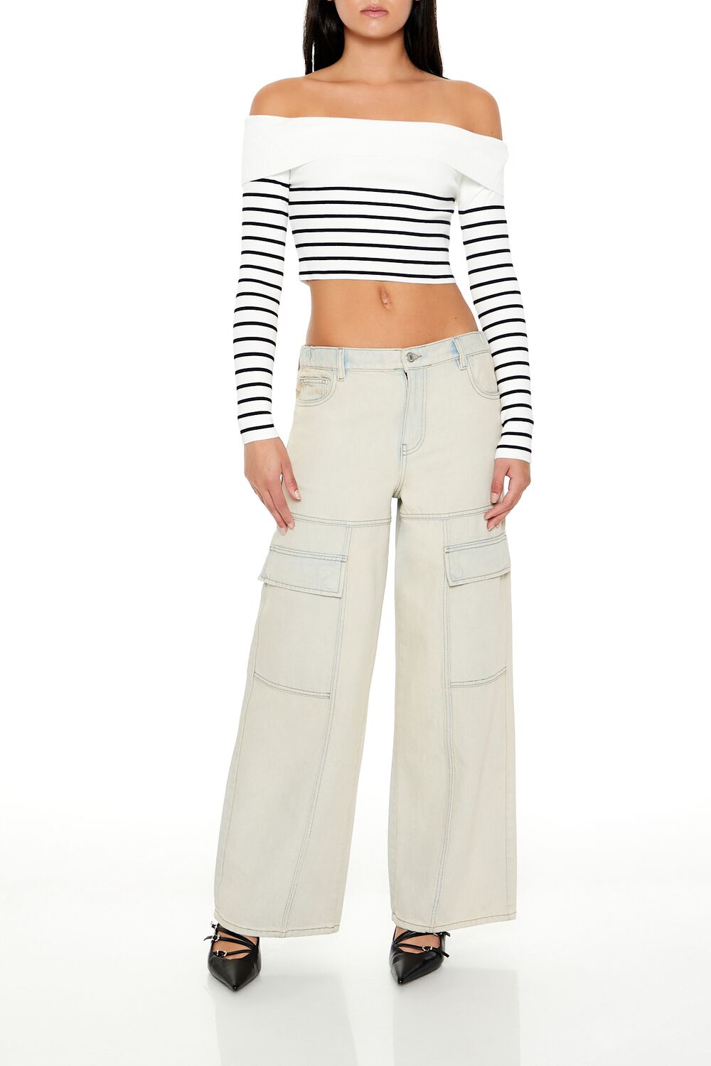 Striped Off-the-Shoulder Sweater | Forever 21 Womens