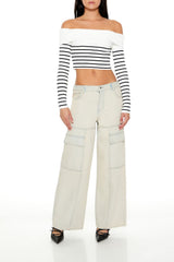 Striped Off-the-Shoulder Sweater | Forever 21 Womens
