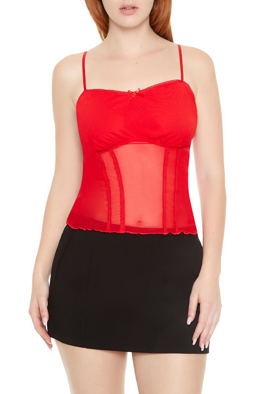 Sheer Mesh Bow Cami | Forever 21 Womens