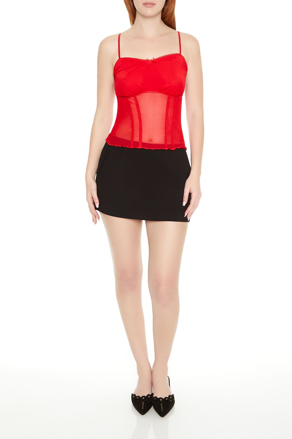 Sheer Mesh Bow Cami | Forever 21 Womens