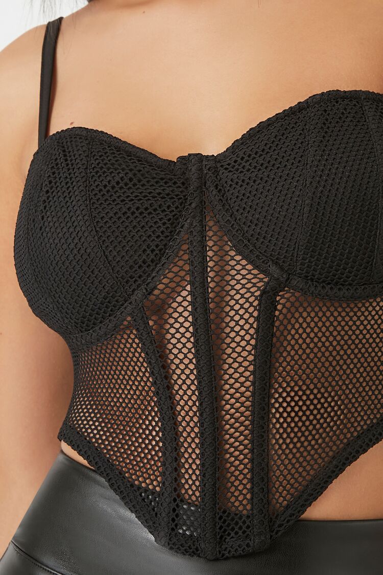 Mesh Cropped Bustier Cami | Forever 21 Womens