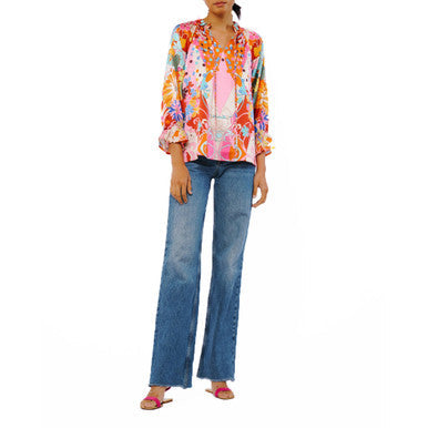 Faustina Abstract Print Popover Top | Forever 21 Womens