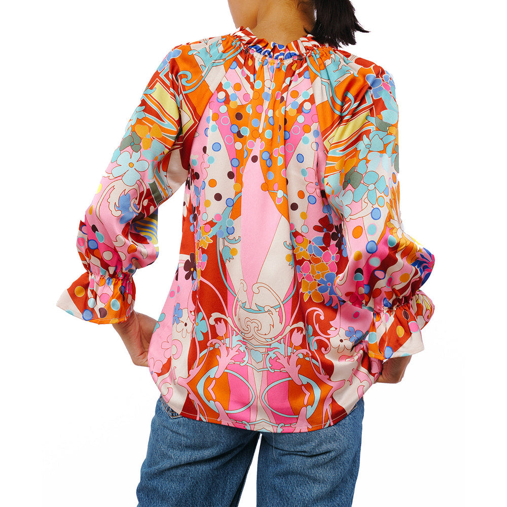 Faustina Abstract Print Popover Top | Forever 21 Womens