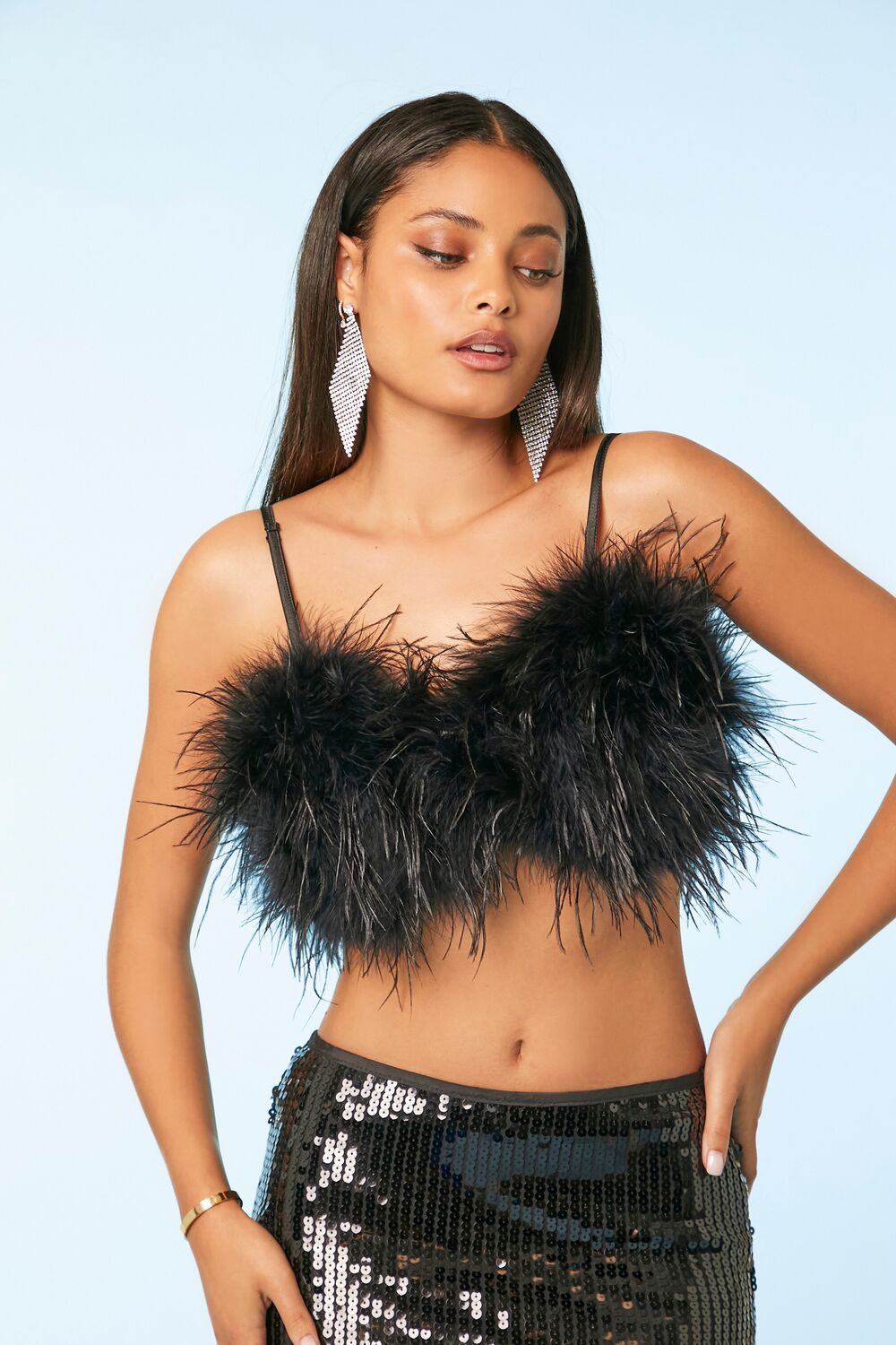Feather Cropped Cami | Forever 21 Womens