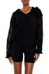 Open-Knit Netted Hoodie | Forever 21 Womens