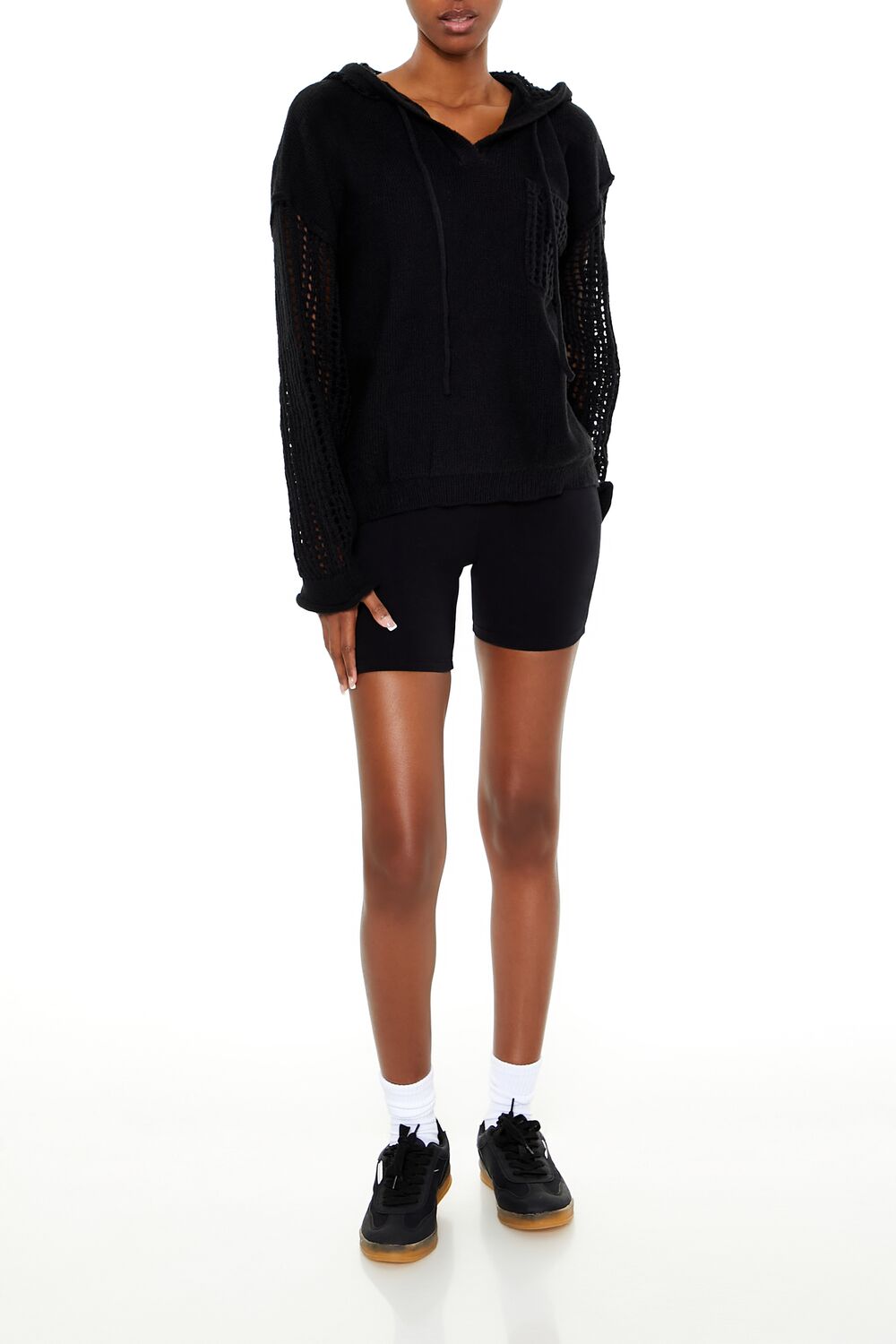 Open-Knit Netted Hoodie | Forever 21 Womens