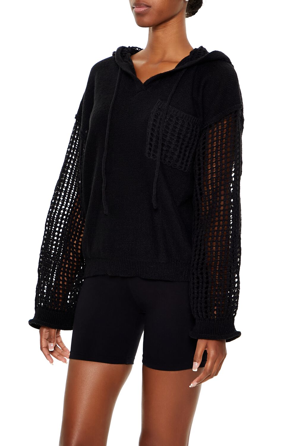 Open-Knit Netted Hoodie | Forever 21 Womens