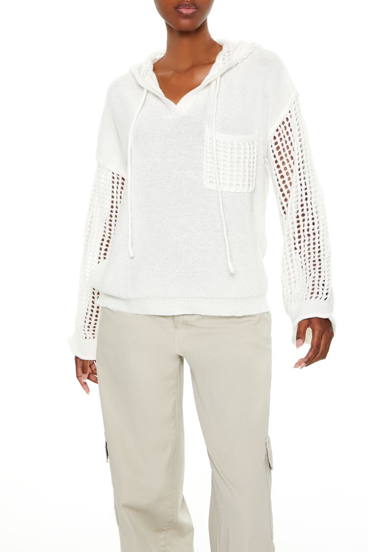 Open-Knit Netted Hoodie | Forever 21 Womens