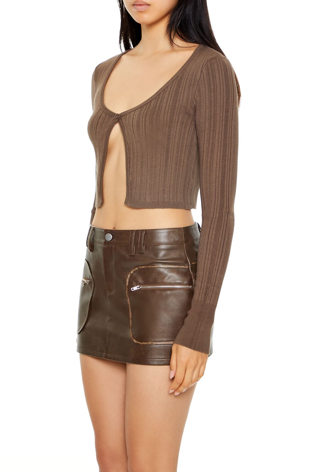 Cropped Split-Hem Cardigan Sweater | Forever 21 Womens