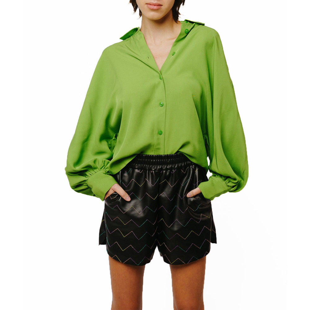 Amira Oversized Button Down Satin Top | Forever 21 Womens