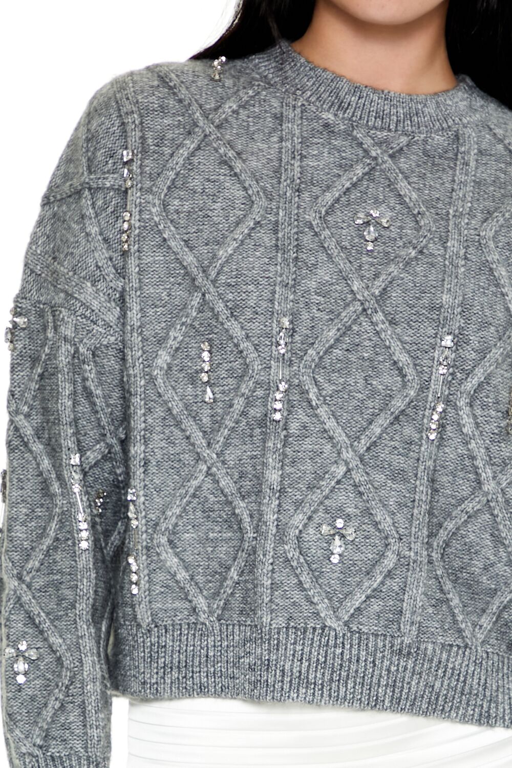 Marled Faux Gem Sweater | Forever 21 Womens