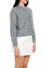 Marled Faux Gem Sweater | Forever 21 Womens