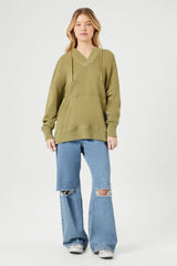 French Terry Drop-Sleeve Hoodie | Forever 21 Womens