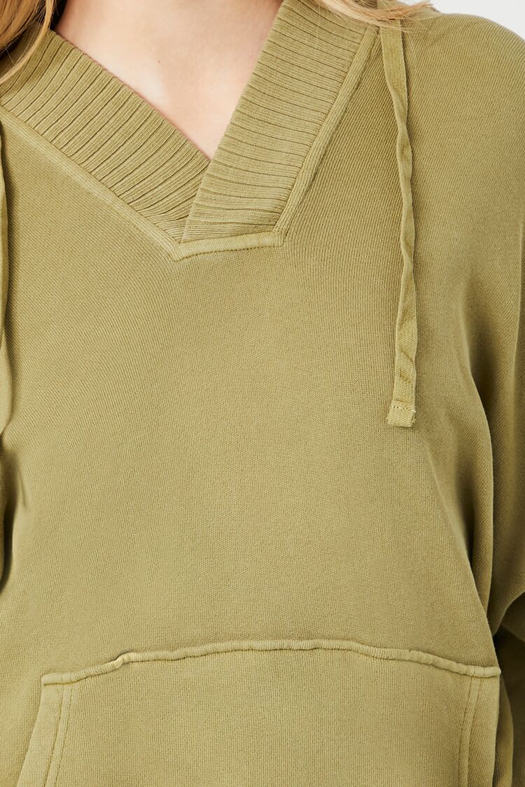 French Terry Drop-Sleeve Hoodie | Forever 21 Womens