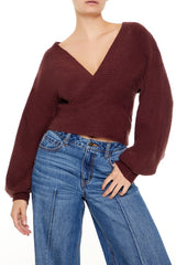 Peasant-Sleeve Surplice Sweater | Forever 21 Womens