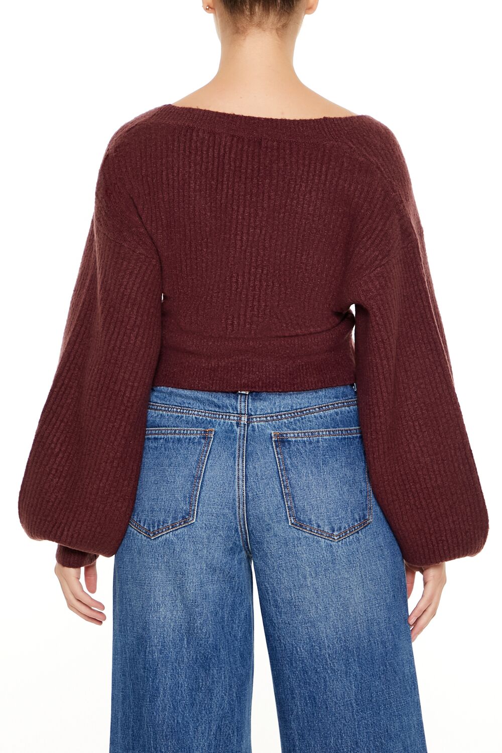 Peasant-Sleeve Surplice Sweater | Forever 21 Womens
