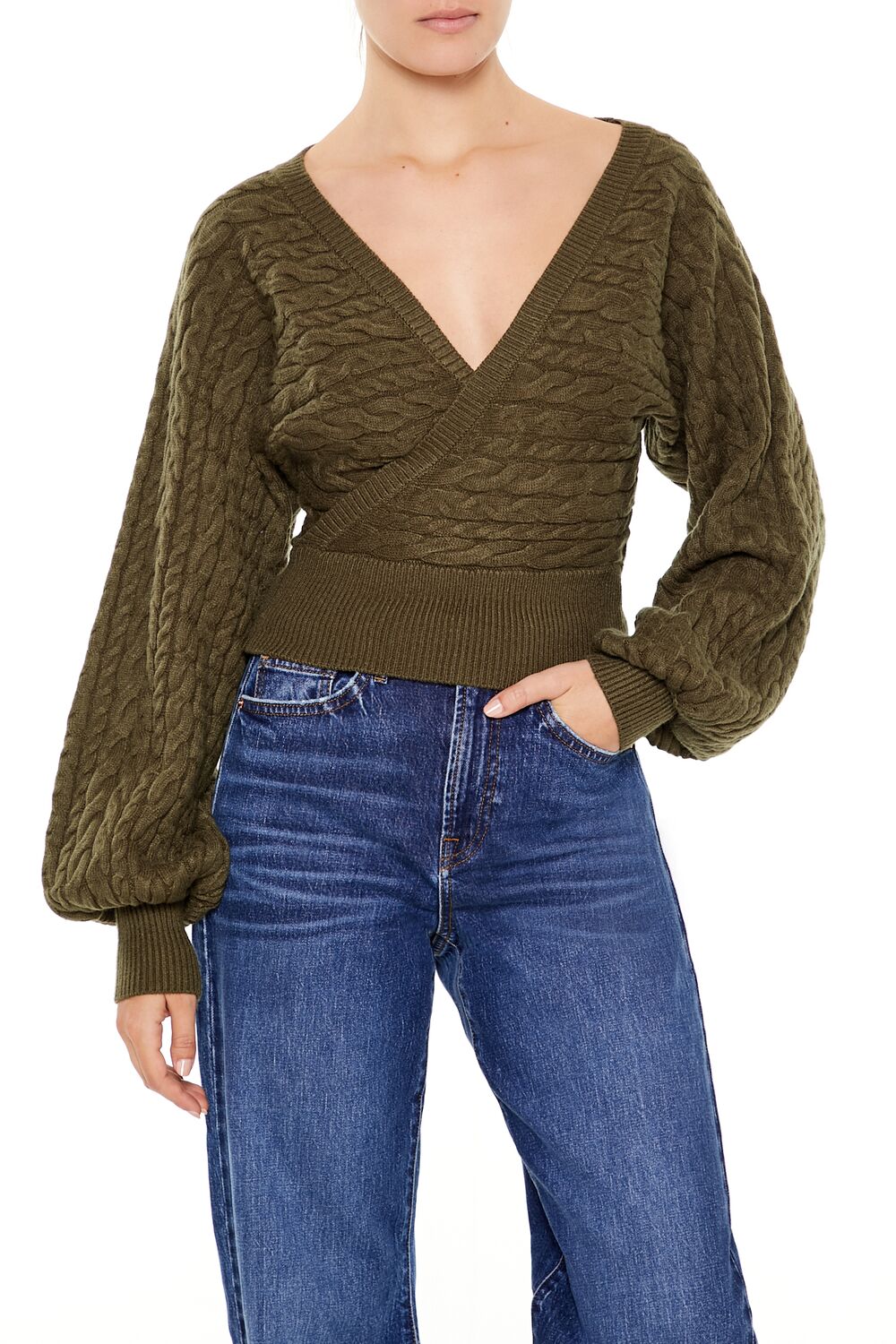 Peasant-Sleeve Cable Knit Sweater | Forever 21 Womens