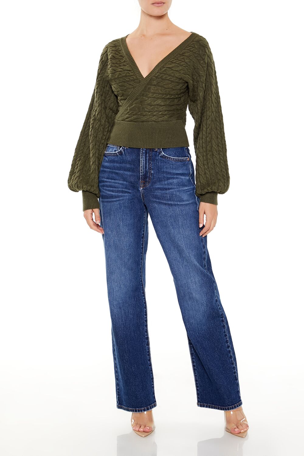 Peasant-Sleeve Cable Knit Sweater | Forever 21 Womens