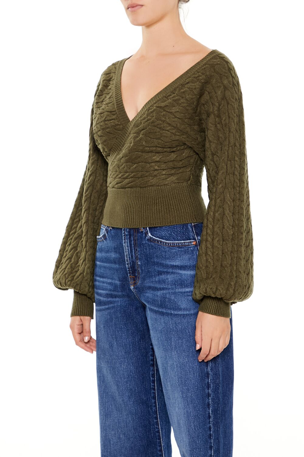 Peasant-Sleeve Cable Knit Sweater | Forever 21 Womens