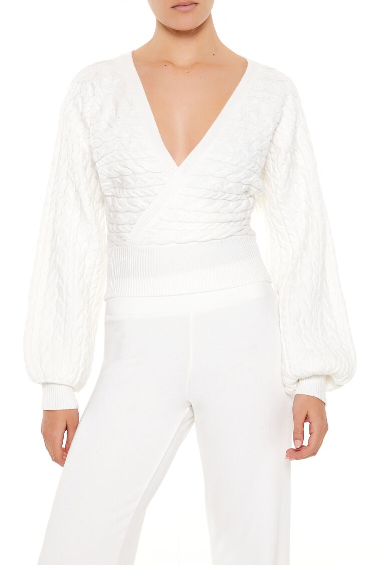 Peasant-Sleeve Cable Knit Sweater | Forever 21 Womens